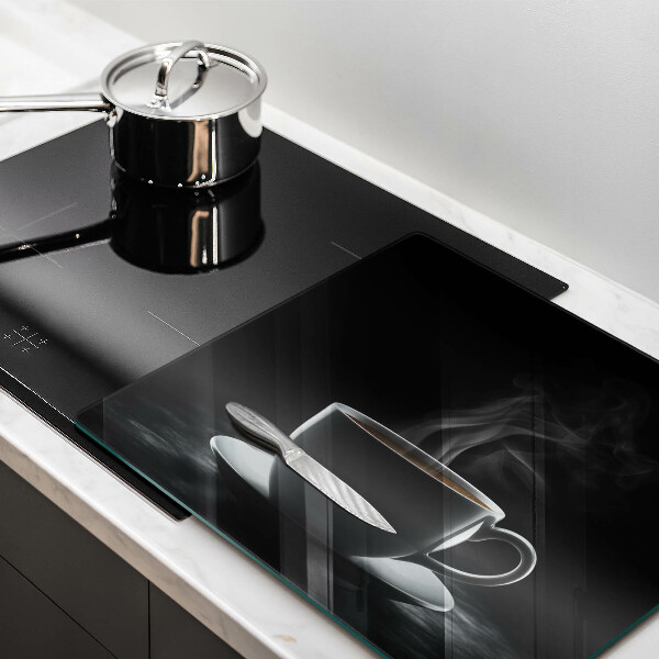 Sklenená doska na krájanie Horúca šálka kávy