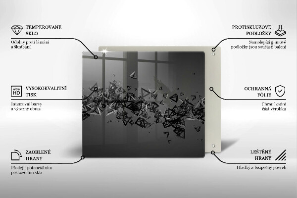 Sklenená doska na krájanie Abstraktné 3D tvary