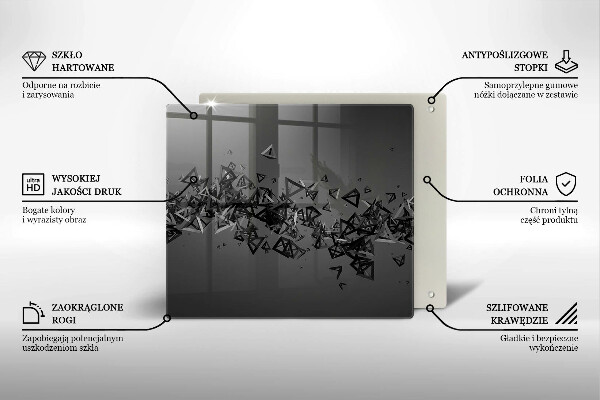Sklenená doska na krájanie Abstraktné 3D tvary