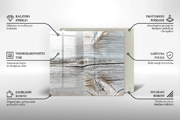 Kuchynská doska zo skla Svetlá štruktúra dreva