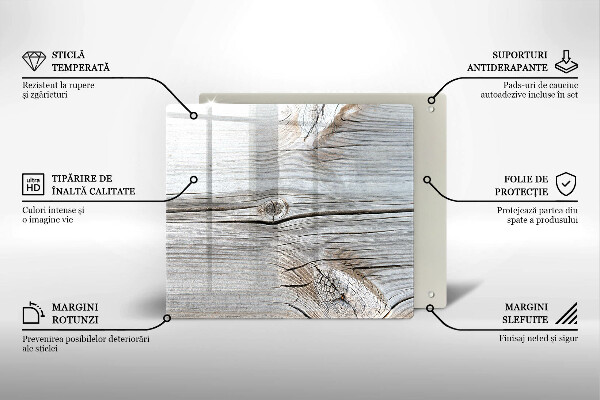 Kuchynská doska zo skla Svetlá štruktúra dreva