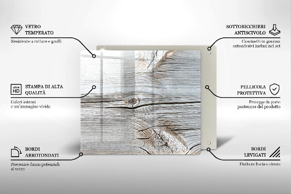 Kuchynská doska zo skla Svetlá štruktúra dreva