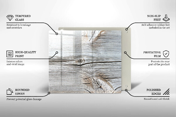 Kuchynská doska zo skla Svetlá štruktúra dreva