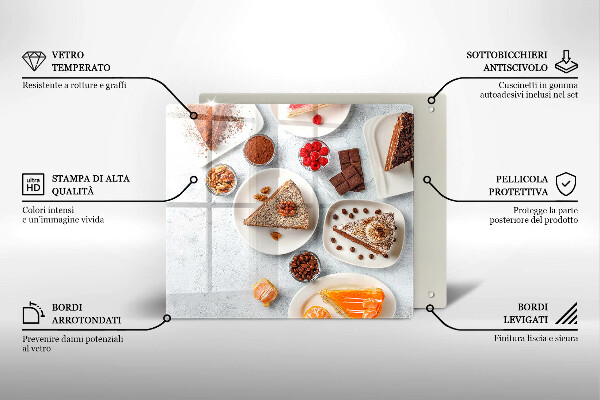 Kuchynská doska zo skla Sladkosť koláča