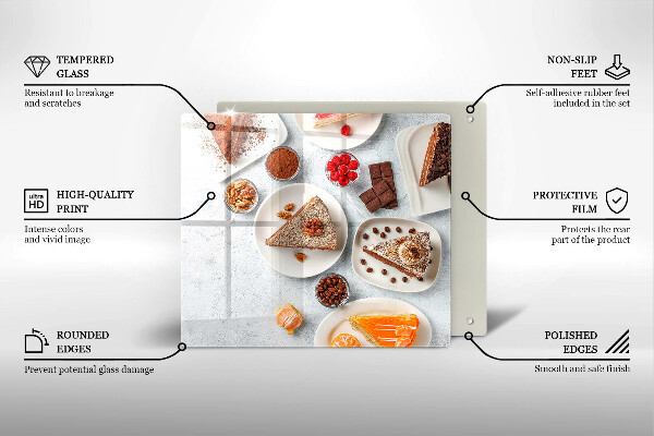 Kuchynská doska zo skla Sladkosť koláča