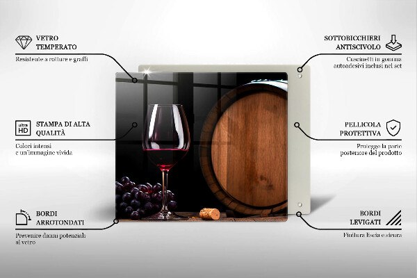 Kuchynská doska zo skla Sudový pohár na víno