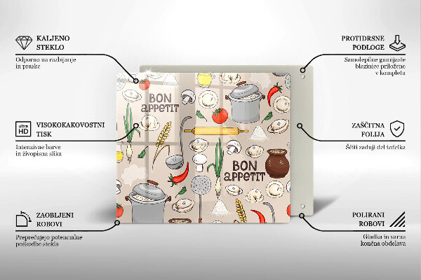 Kuchynská doska zo skla Kuchyňa ilustrácie