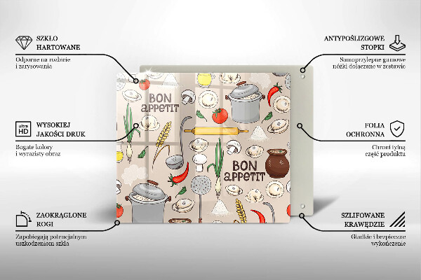 Kuchynská doska zo skla Kuchyňa ilustrácie