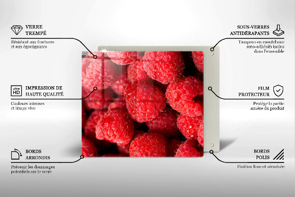 Kuchynská doska zo skla Malinové ovocie