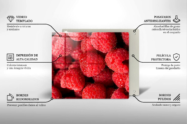 Kuchynská doska zo skla Malinové ovocie