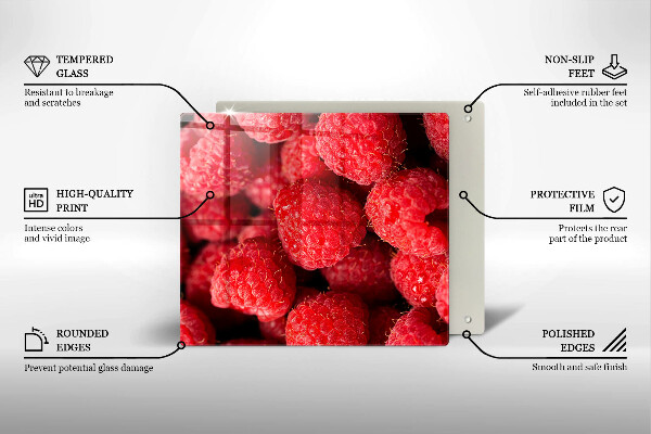Kuchynská doska zo skla Malinové ovocie