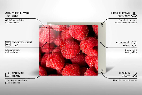 Kuchynská doska zo skla Malinové ovocie