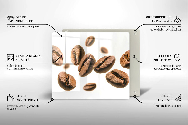Kuchynská doska zo skla Kávové zrná