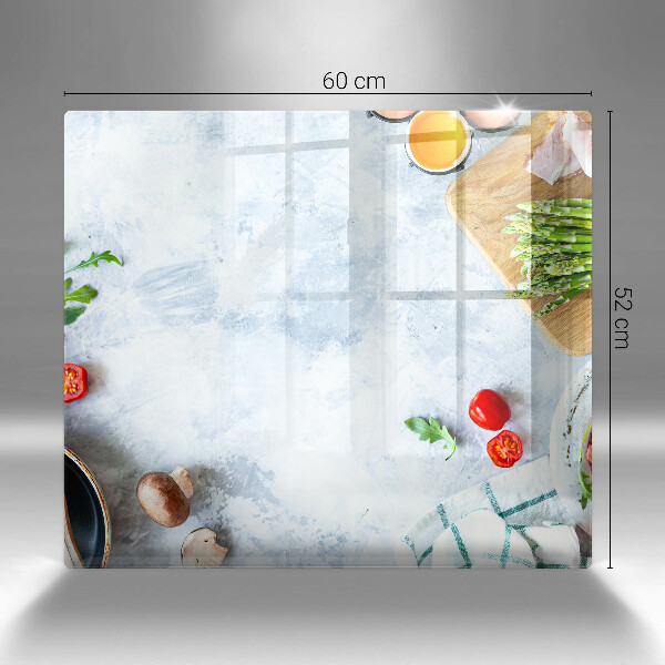 Kuchynská doska zo skla Ingrediencie v kuchyni