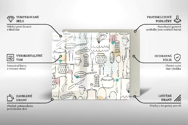 Sklenená doska na krájanie Kuchynské doplnky