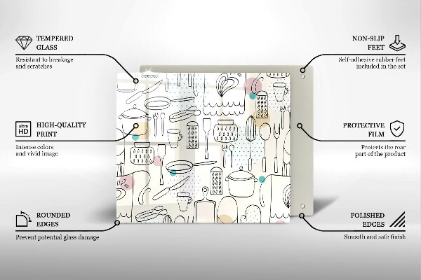 Sklenená doska na krájanie Kuchynské doplnky