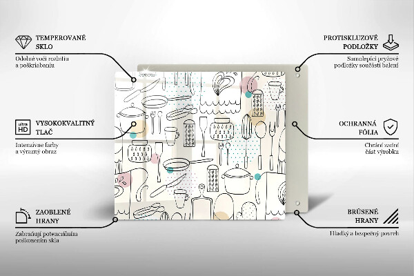 Sklenená doska na krájanie Kuchynské doplnky