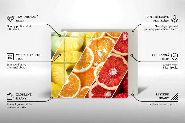 Sklenená doska na krájanie Farebné ovocie