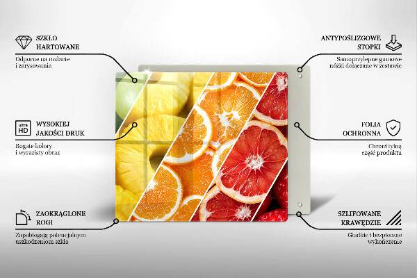 Sklenená doska na krájanie Farebné ovocie