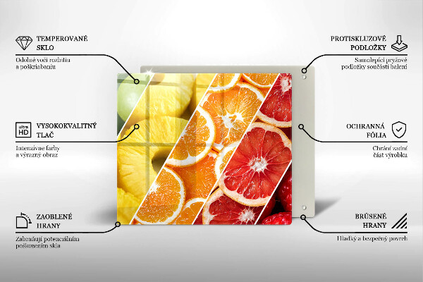 Sklenená doska na krájanie Farebné ovocie