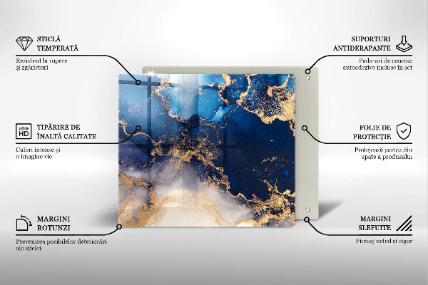 Sklenená doska na krájanie Mramorová abstrakcia