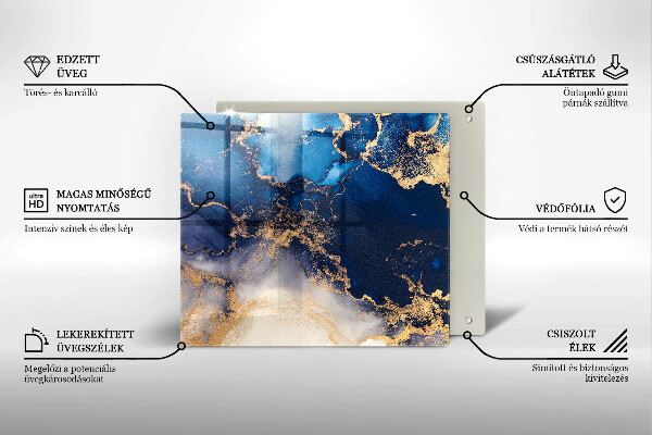 Sklenená doska na krájanie Mramorová abstrakcia