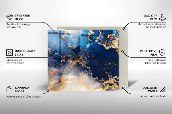 Sklenená doska na krájanie Mramorová abstrakcia