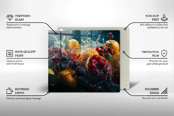 Sklenená doska na krájanie Ovocie vo vode