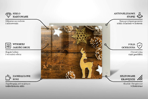 Sklenená doska na krájanie vianočné dekorácie