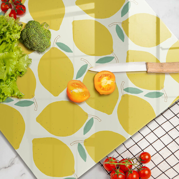 Sklenená doska na krájanie Kreslené citróny