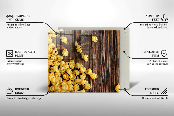 Sklenená doska na krájanie Cestoviny na stole