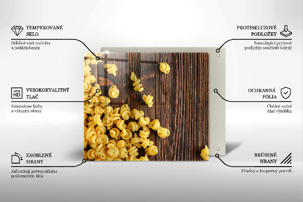 Sklenená doska na krájanie Cestoviny na stole