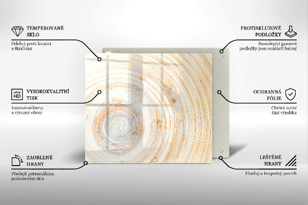 Sklenená doska na krájanie Textúra dreva