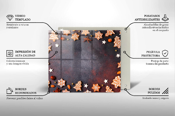 Sklenená doska na krájanie Perníkové Vianoce