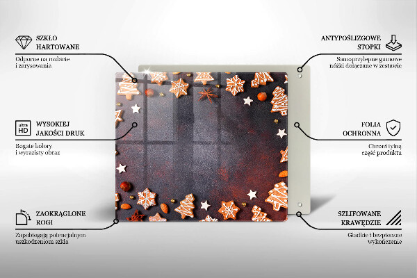 Sklenená doska na krájanie Perníkové Vianoce