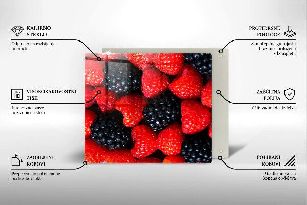 Sklenená doska na krájanie Maliny a černice