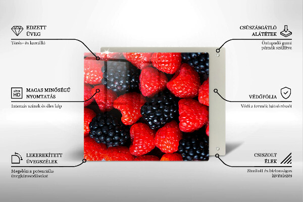 Sklenená doska na krájanie Maliny a černice