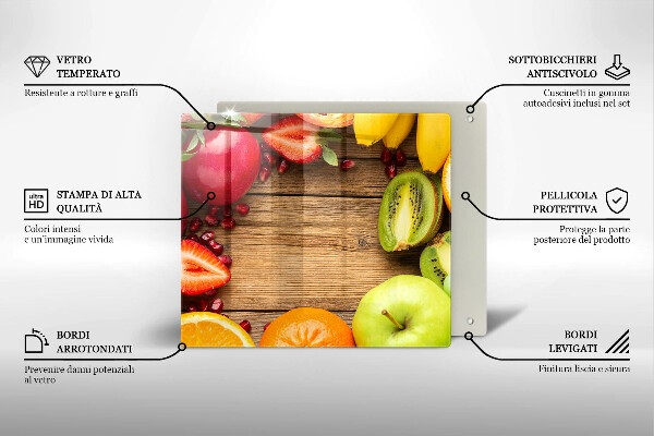 Sklenená doska na krájanie Čerstvé ovocie
