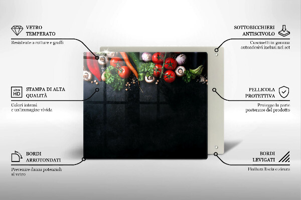 Sklenená doska na krájanie Farebná zelenina