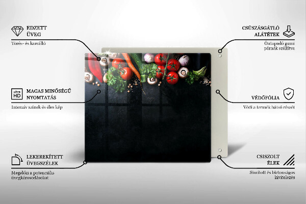 Sklenená doska na krájanie Farebná zelenina