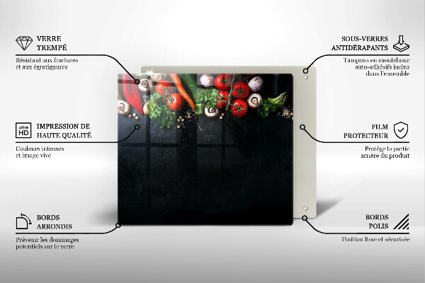 Sklenená doska na krájanie Farebná zelenina