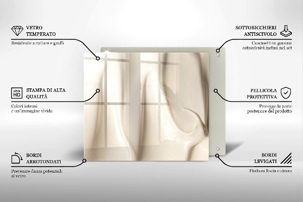 Sklenená doska na krájanie Krémová zmrzlina