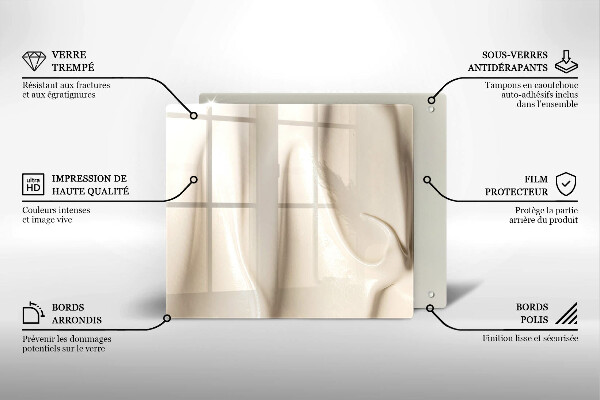 Sklenená doska na krájanie Krémová zmrzlina