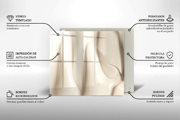 Sklenená doska na krájanie Krémová zmrzlina