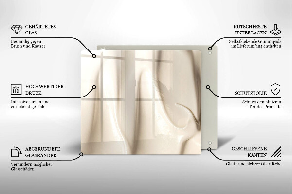 Sklenená doska na krájanie Krémová zmrzlina