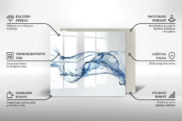 Sklenená doska na krájanie Krištáľová voda