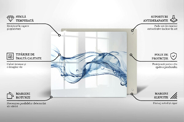 Sklenená doska na krájanie Krištáľová voda