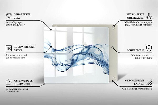 Sklenená doska na krájanie Krištáľová voda