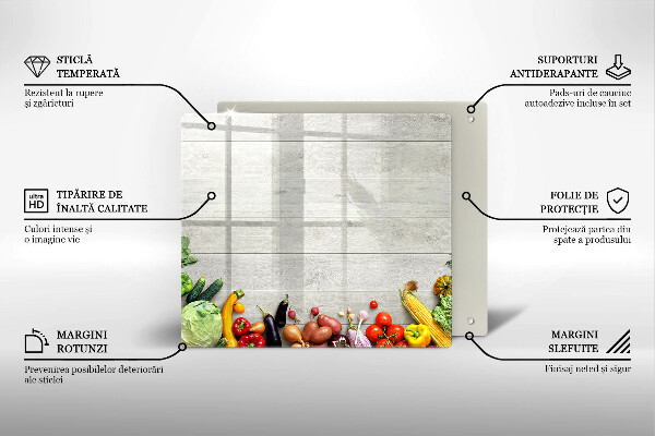 Sklenená doska na krájanie Zelenina na doskách
