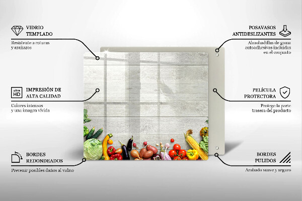 Sklenená doska na krájanie Zelenina na doskách